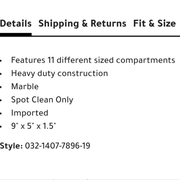 Danielle Creations 11 Compartment Marbled Beauty Organizer - Picture 3 of 5